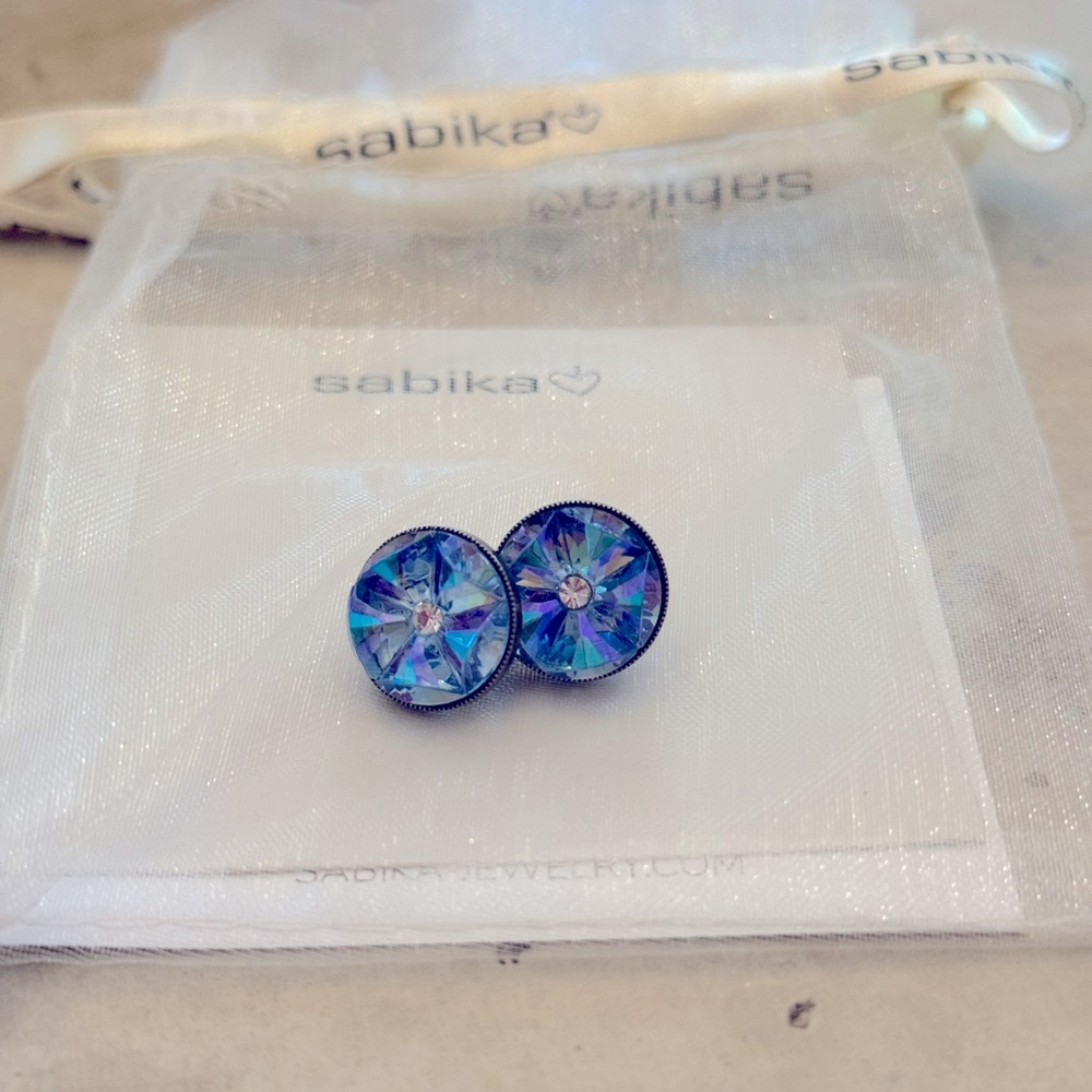 Sabika Radiant Blue Crystal Earrings